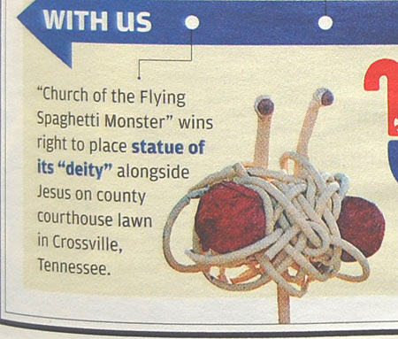 flying spaghetti monster  statue